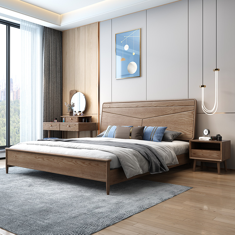 北歐家具 白蠟木全實木1.8米雙人大床