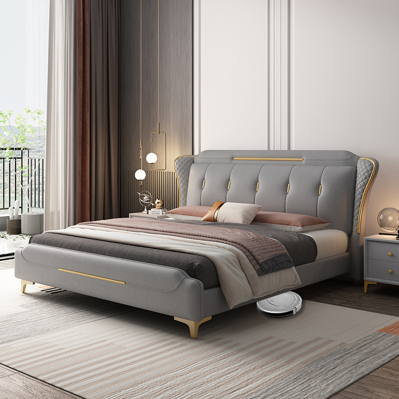 現(xiàn)代簡約家具 意式免洗科技布床