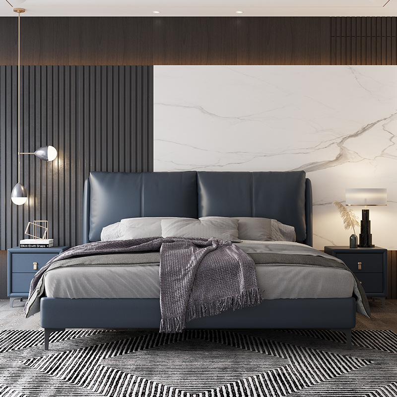極簡皮藝床現(xiàn)代簡約儲物硅膠皮軟體床