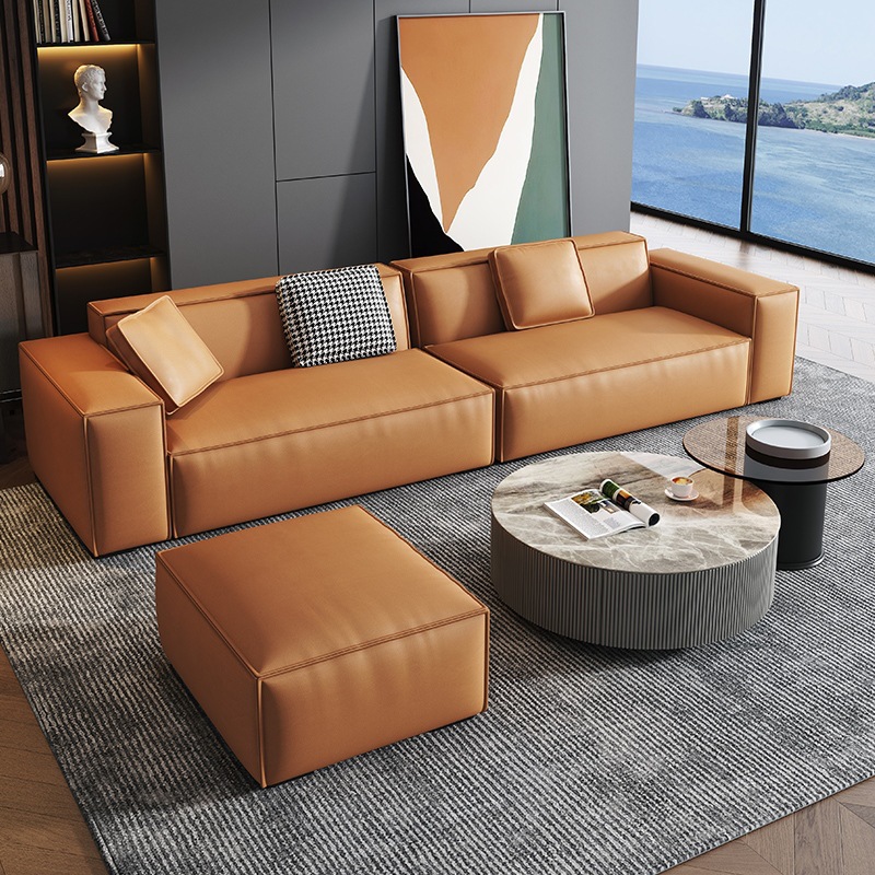 意式極簡免洗科技布網(wǎng)紅豆腐塊沙發(fā)