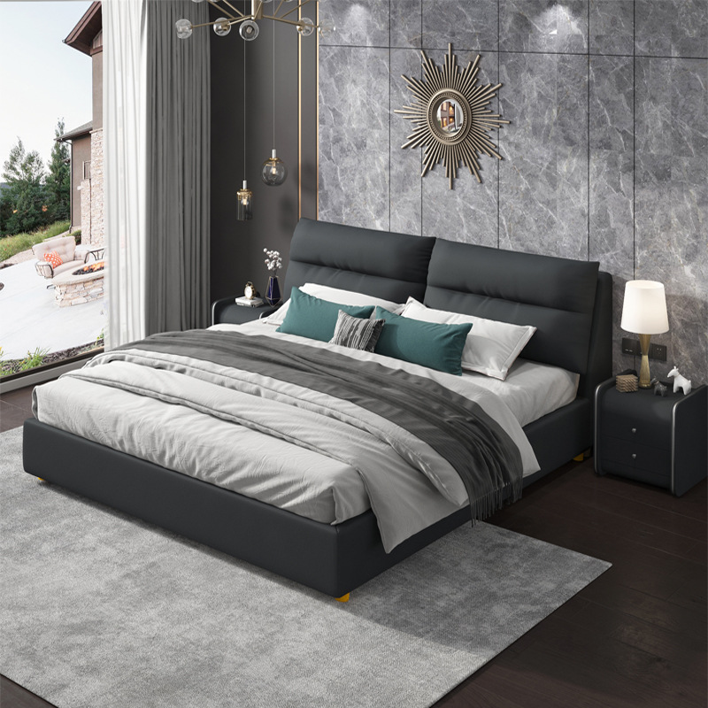 布藝雙人床 現(xiàn)代1.8米軟包床 1.5米主臥棉麻布床