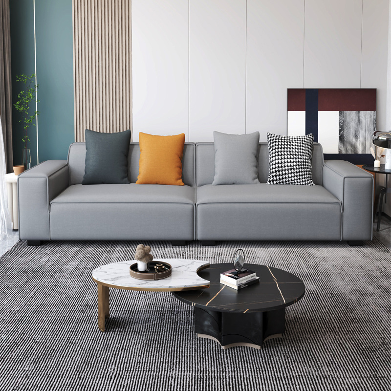 意式極簡(jiǎn)豆腐方塊布藝沙發(fā) 大小戶型適用 科技布乳膠直排沙發(fā)