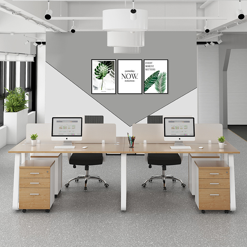 辦公家具 梯形架四人位職員辦公桌程序員辦公卡位員工桌