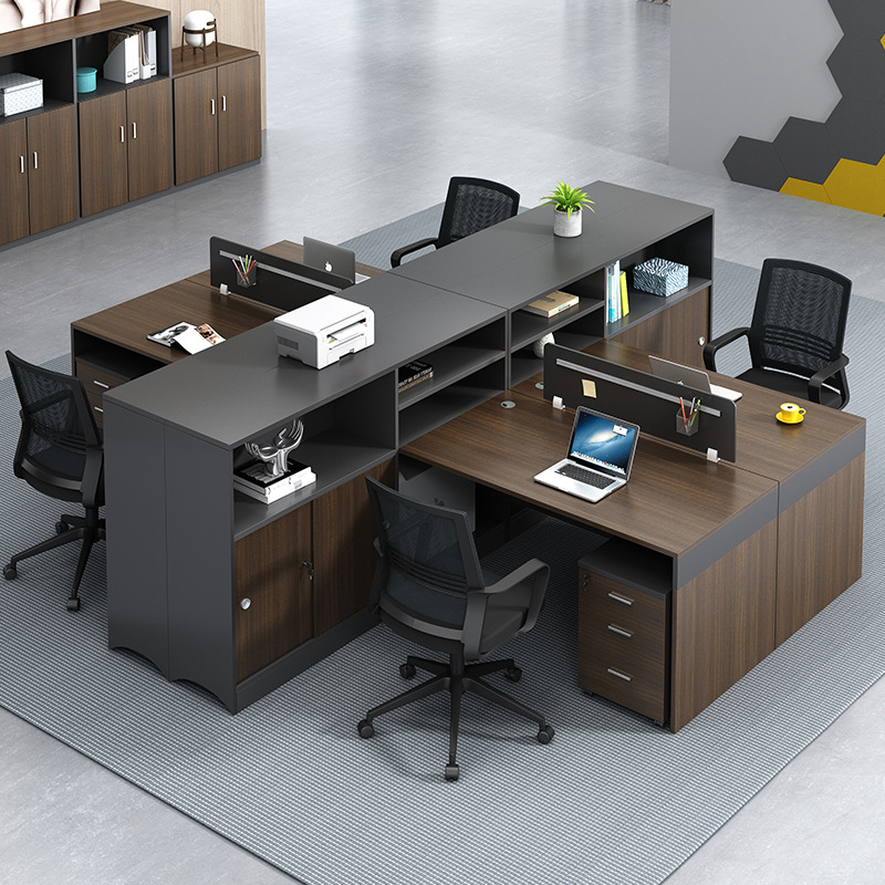 辦公家具 簡約現(xiàn)代財務桌2/4/6/8位屏風辦公桌椅組合