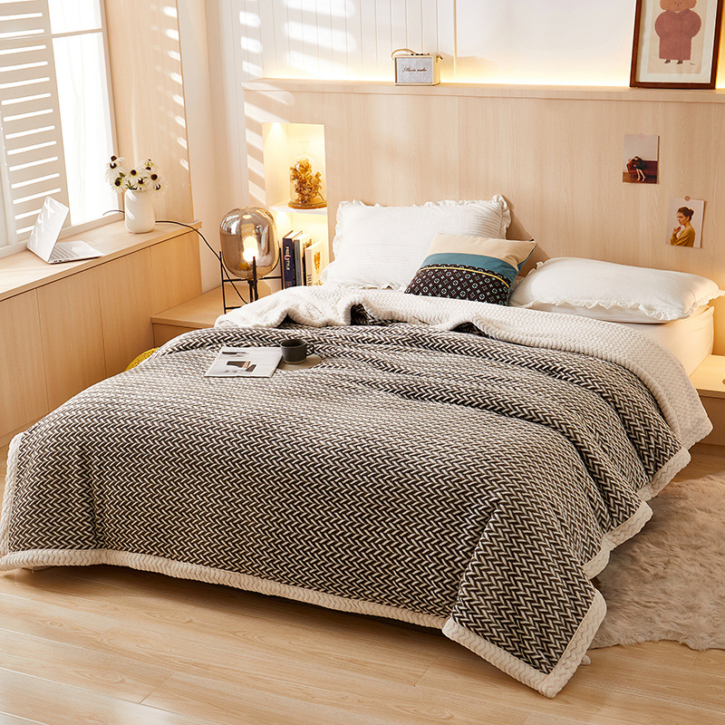 家居家紡 毛毯牛奶絨毯加厚毯子雙人蓋毯
