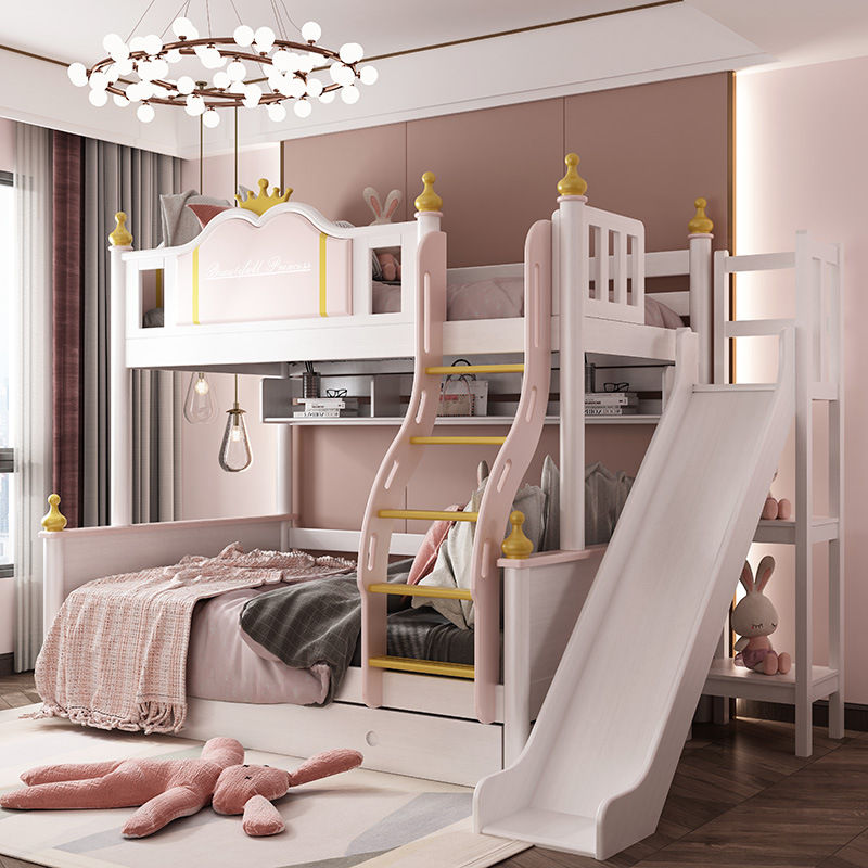 兒童家具 雙層子母床 臥室高低滑梯兒童床