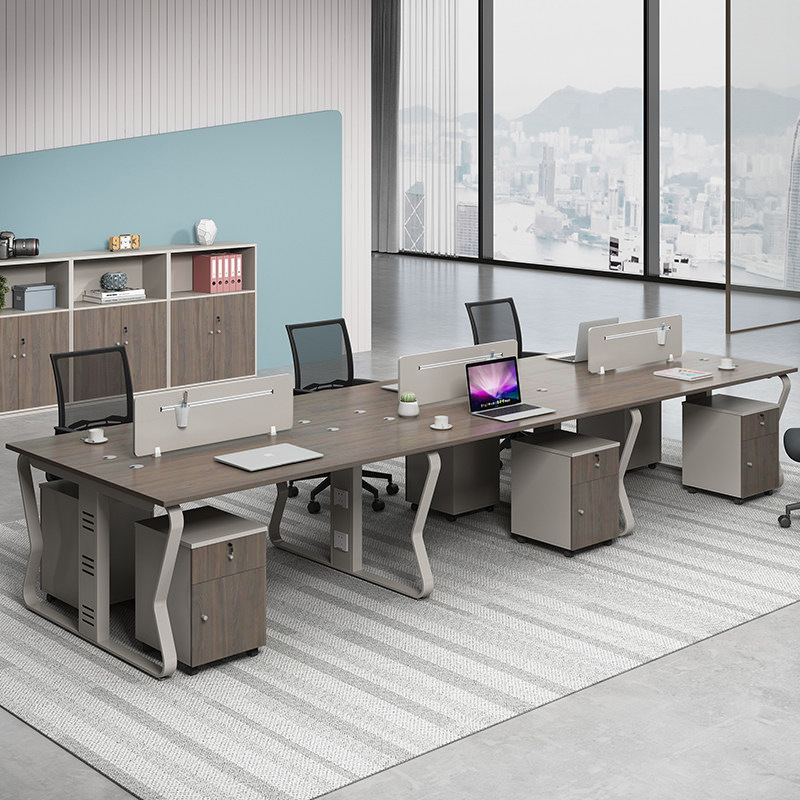 辦公桌家具 現(xiàn)代簡約4/6/8人位辦公室屏風(fēng)職員工位