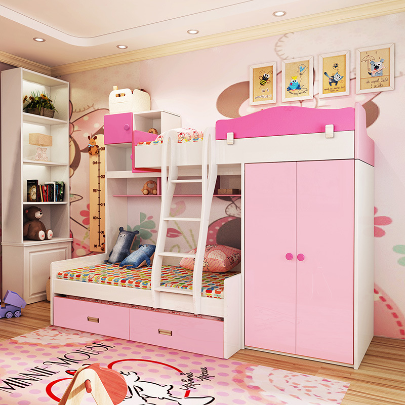 兒童家具 臥室高低上下床小戶型兒童床雙層床多功能儲物