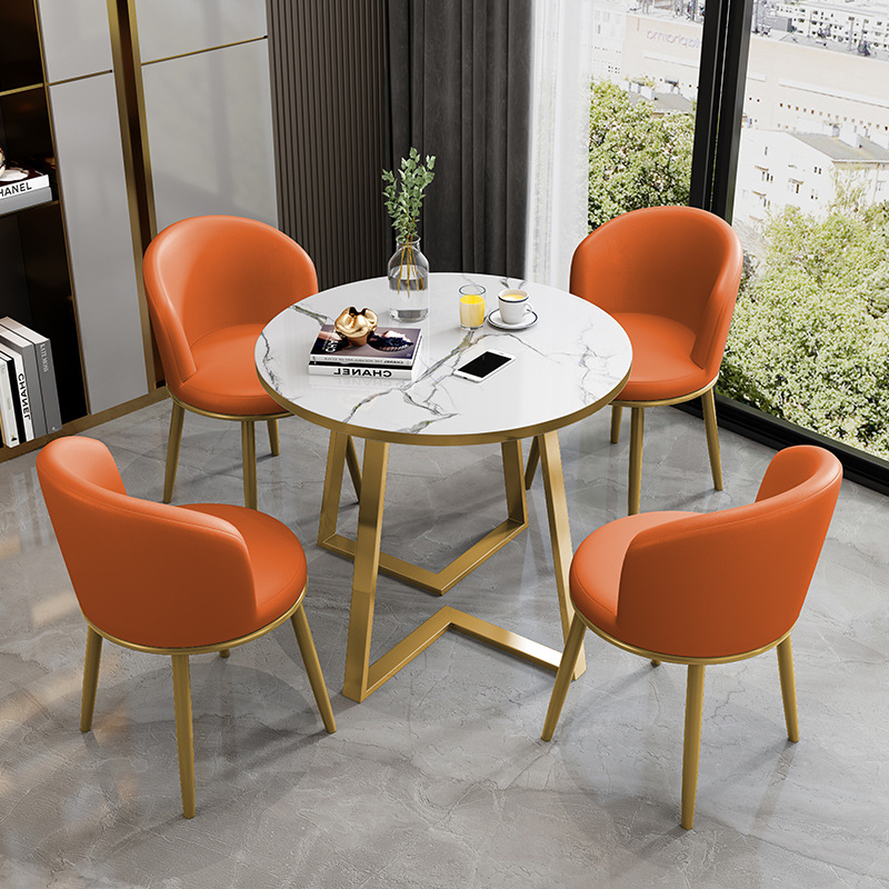 辦公家具 簡約現(xiàn)代休閑商務(wù)小圓桌子輕奢餐桌