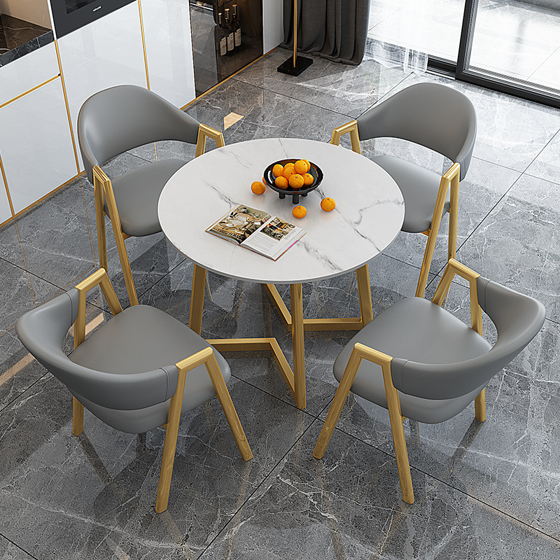 辦公家具 巖板輕奢洽談接待桌椅組合售樓部簡約休閑會客桌