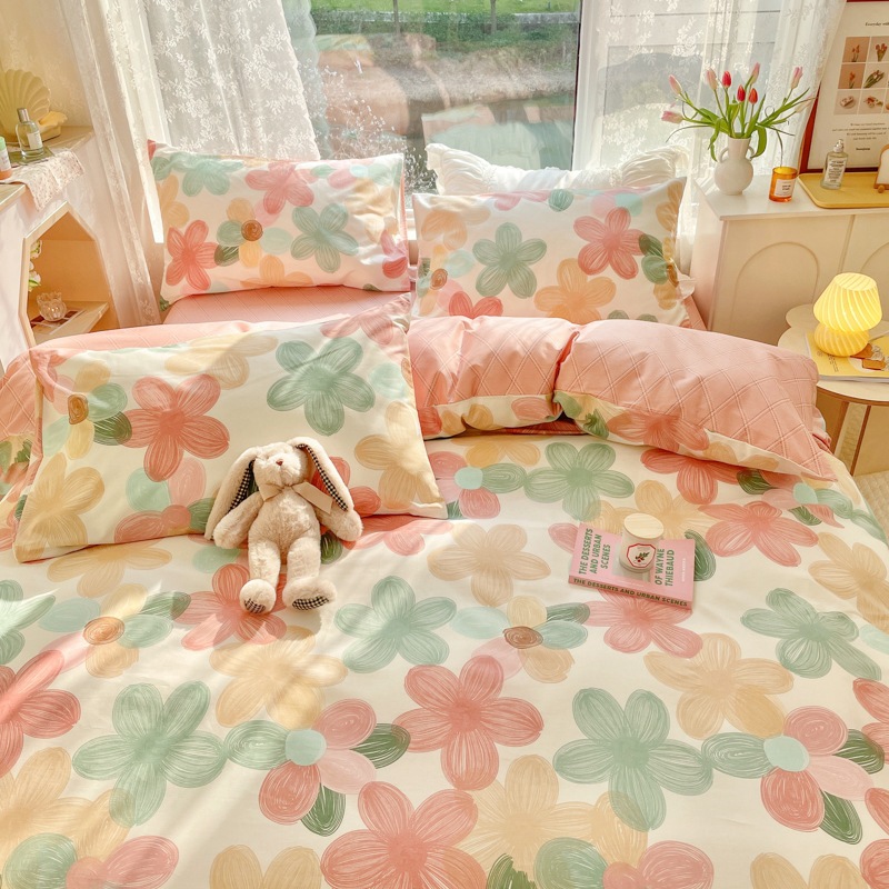 家居家紡 簡約全棉40支田園小清新四件套