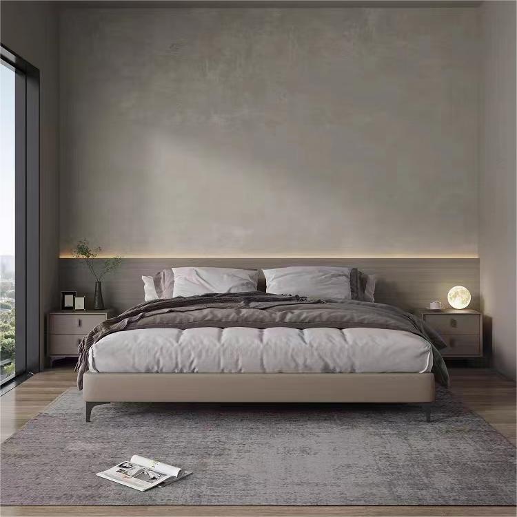 簡約家具 榻榻米日式皮床實木無床頭雙人床