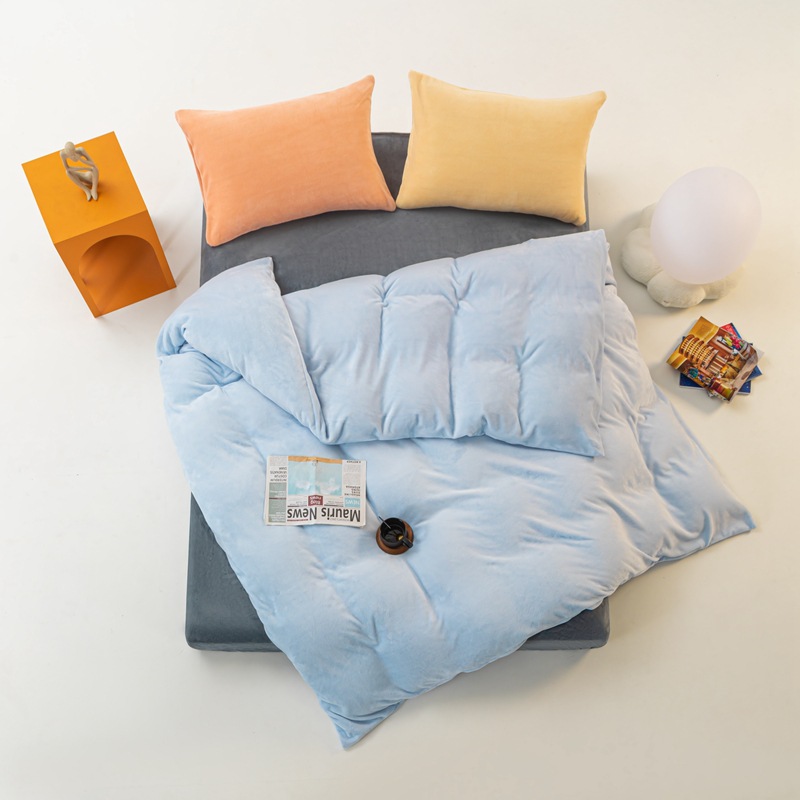 家居家紡 極簡(jiǎn)糖果色混搭牛奶絨四件套