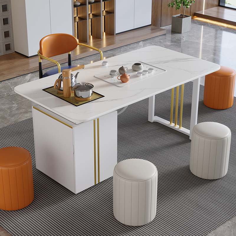 辦公家具 輕奢巖板茶桌椅 現(xiàn)代簡約辦公茶桌