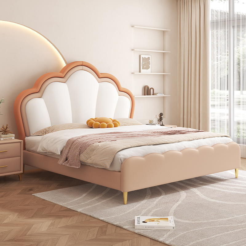 兒童家具 現(xiàn)代簡(jiǎn)約風(fēng)兒童床 云朵公主床皮床