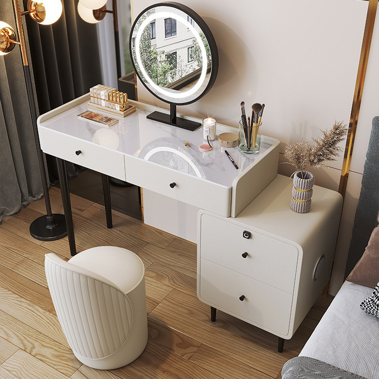 簡約家具 巖板梳妝臺(tái) 網(wǎng)紅簡約化妝臺(tái) 一體柜化妝桌子