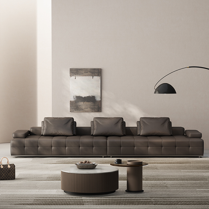 簡約家具 意式極簡全真皮沙發(fā) 勞倫斯直排模塊乳膠