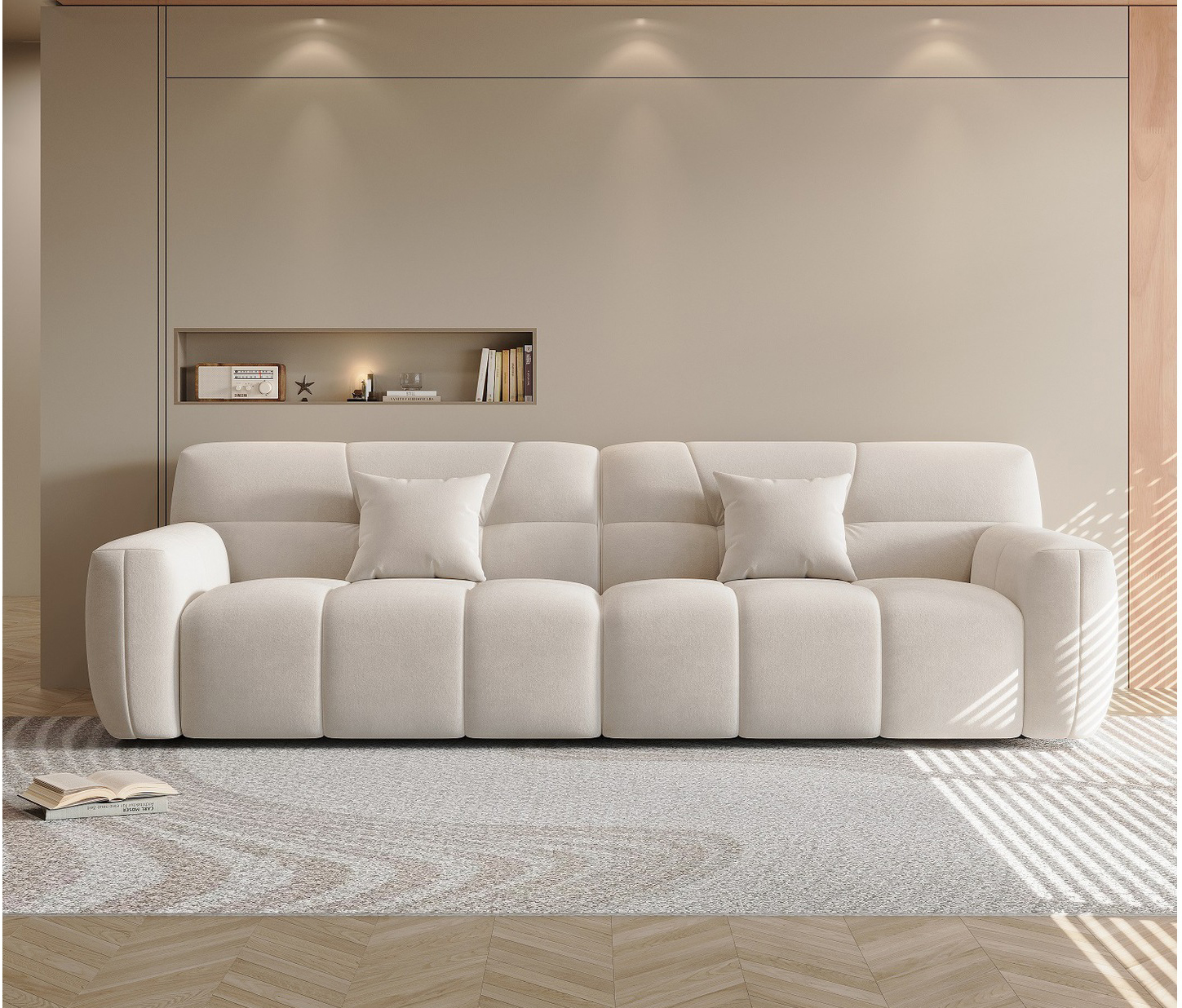 簡(jiǎn)約家具 流行意式網(wǎng)紅奶油風(fēng) 科技布糖果布藝沙發(fā)