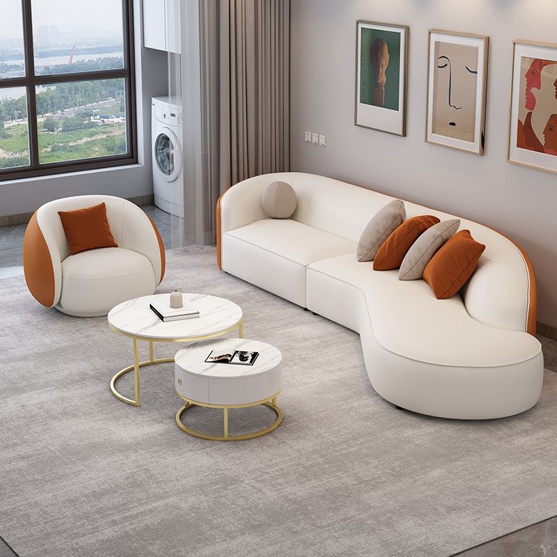 簡(jiǎn)約家具 流行弧形沙發(fā)貓抓皮沙發(fā) 現(xiàn)代簡(jiǎn)約小戶型沙發(fā)