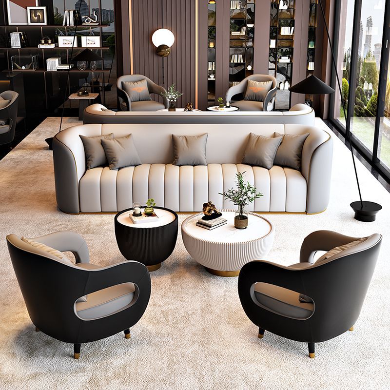 辦公家具 辦公室接待沙發(fā) 輕奢休閑會(huì)客洽談桌椅