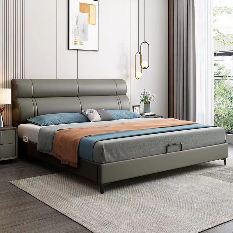 簡(jiǎn)約家具 意式極簡(jiǎn)皮藝床 簡(jiǎn)約現(xiàn)代輕奢軟包皮床