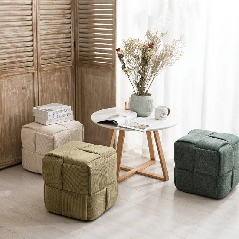 簡(jiǎn)約家具 客廳陽(yáng)臺(tái)家用小方凳 腳踏實(shí)木坐墩多用途換鞋小矮凳