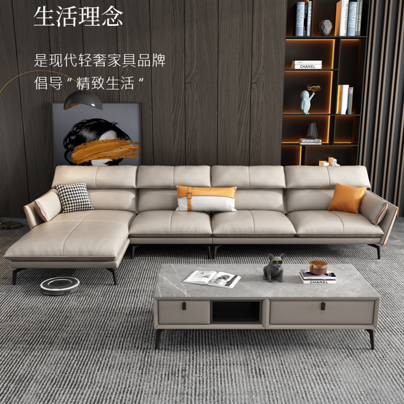 簡約家具 意式極簡真皮沙發(fā) 現代簡約科技布沙發(fā)