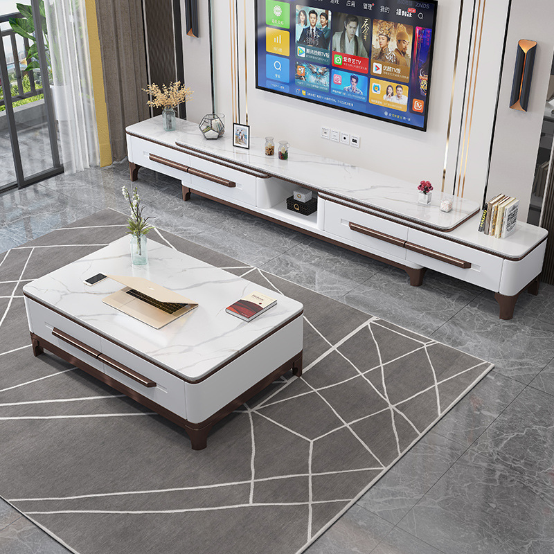 簡約家具 巖板板式茶幾電視柜 現代小戶型簡約茶幾電視柜