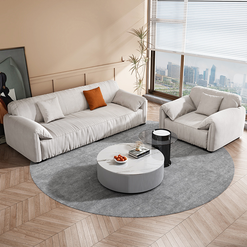 簡約家具 北歐豆腐塊沙發(fā) 直排羽絨布藝沙發(fā)