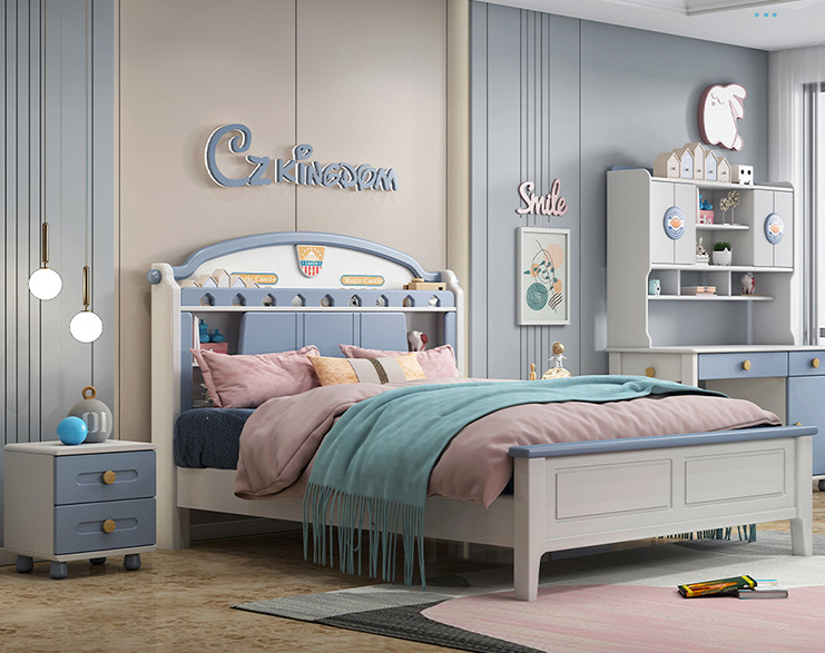 兒童家具 現(xiàn)代簡(jiǎn)約輕奢實(shí)木1.5米兒童床