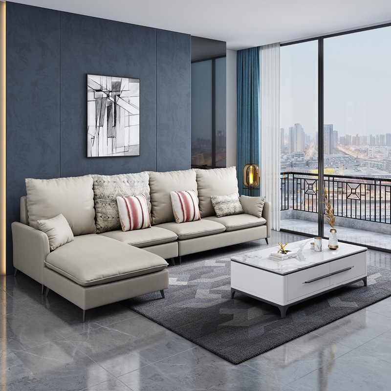 簡(jiǎn)約家具 轉(zhuǎn)角乳膠布藝沙發(fā) 現(xiàn)代簡(jiǎn)約客廳布藝沙發(fā)