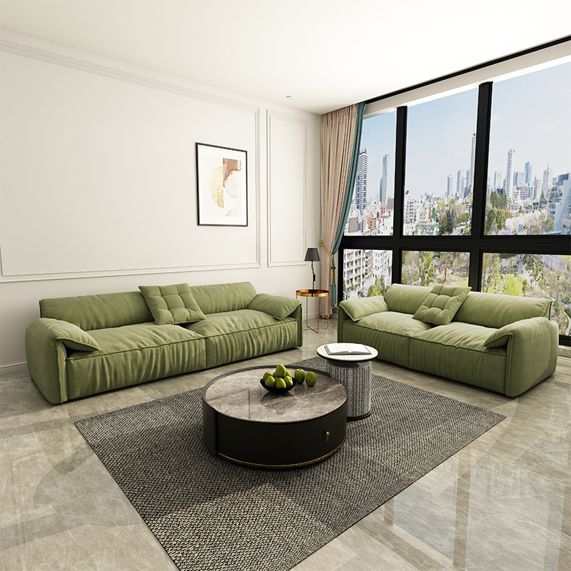 北歐家具 沙發(fā)雙人科技布直排羽絨網(wǎng)紅布藝沙發(fā)