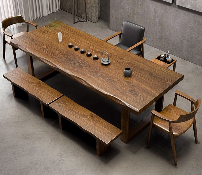 茶臺茶桌  現(xiàn)代簡約大板實木茶桌椅組合