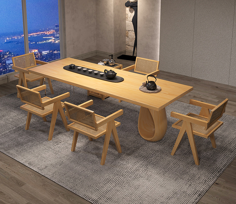 茶桌茶臺 侘寂風茶桌實木大板茶臺 原木功夫喝茶桌