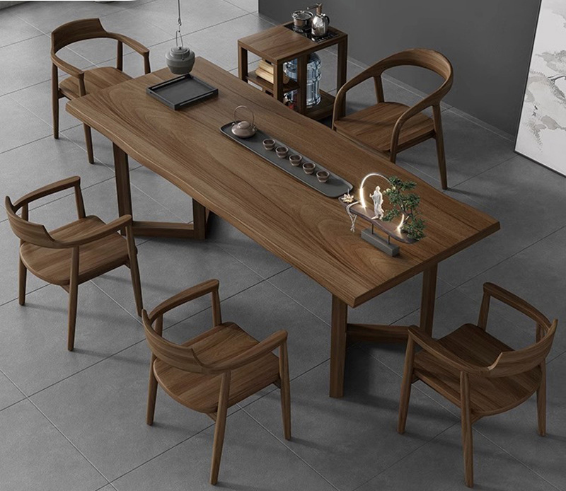 茶桌茶臺 新中式純實木茶桌椅 辦公室禪意泡茶桌子