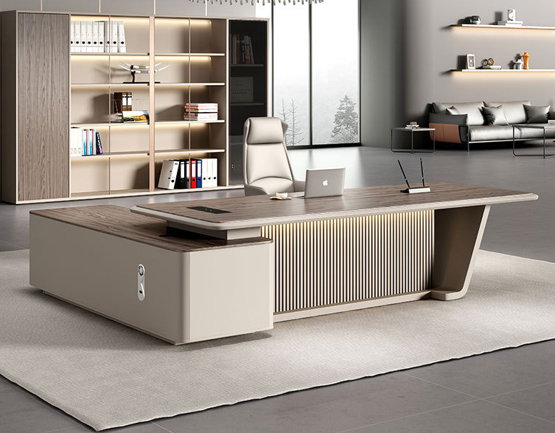 辦公家具 輕奢辦公室大班臺(tái) 現(xiàn)代辦公家具總裁桌