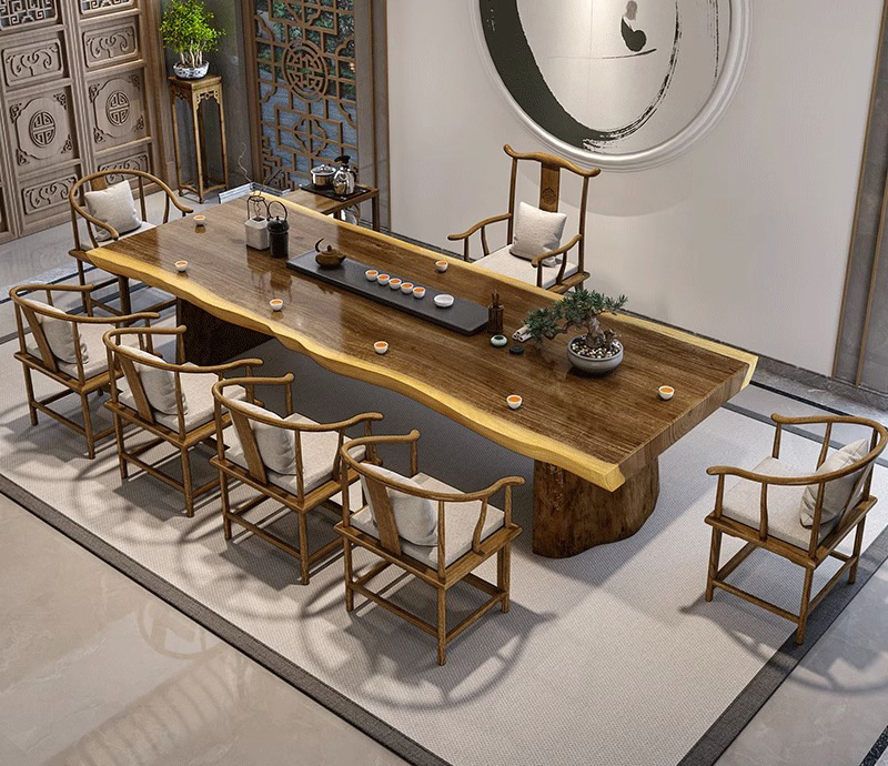 茶桌茶臺 實木大板茶桌椅 新中式禪意原木茶臺