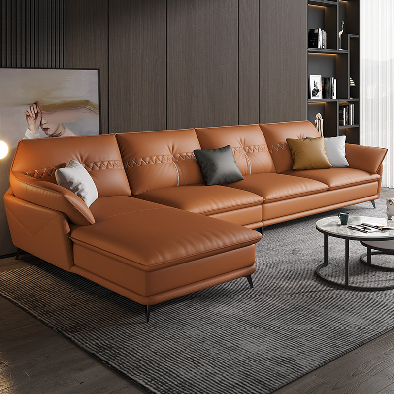 簡約家具 真皮沙發(fā) 現(xiàn)代簡約輕奢沙發(fā) 意式極簡皮藝沙發(fā)