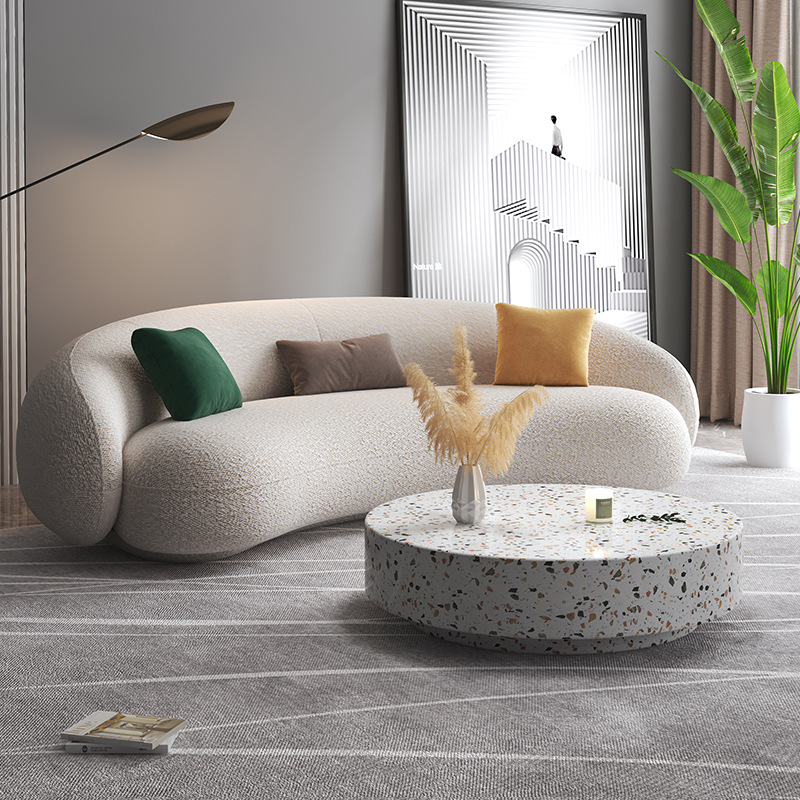 簡約家具 異形創(chuàng)意沙發(fā) 意式輕奢弧形布藝沙發(fā)