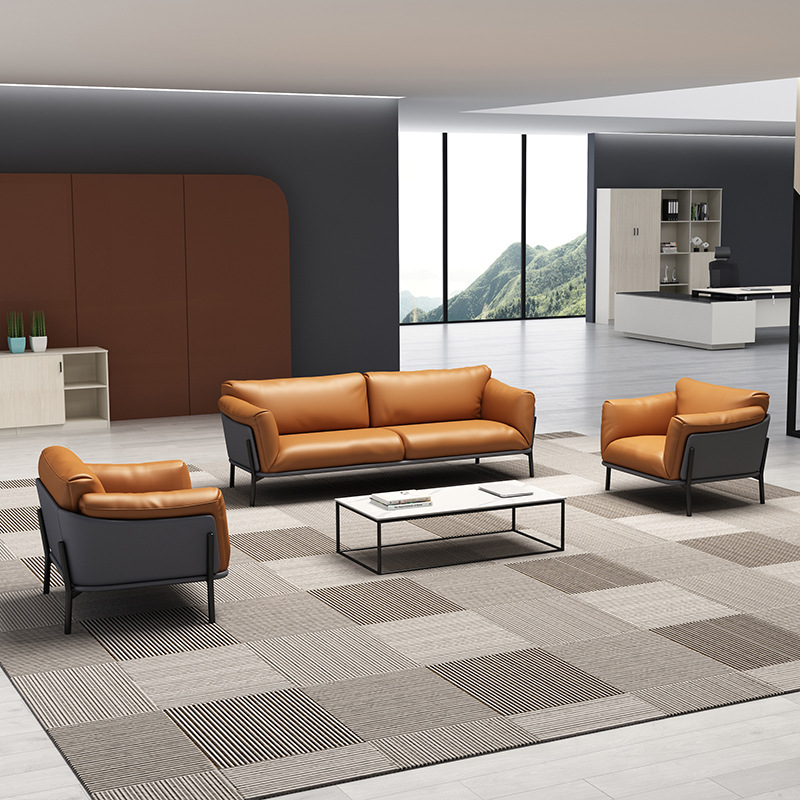 辦公家具 現(xiàn)代商務(wù)皮藝沙發(fā) 意式極簡(jiǎn)辦公沙發(fā)