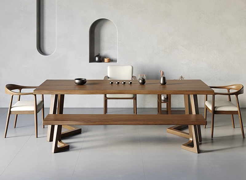 全實(shí)木茶桌椅組合，現(xiàn)代簡(jiǎn)約大板茶臺(tái)