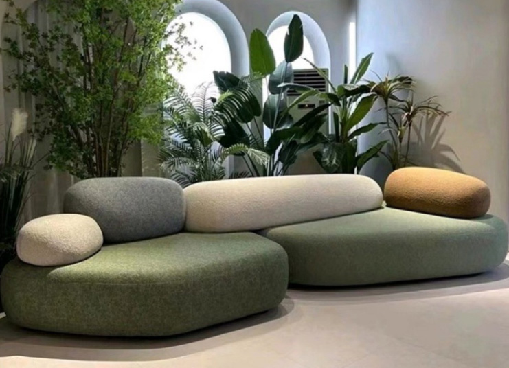 時(shí)尚與舒適的完美融合——意式極簡(jiǎn)鵝卵石布藝沙發(fā)