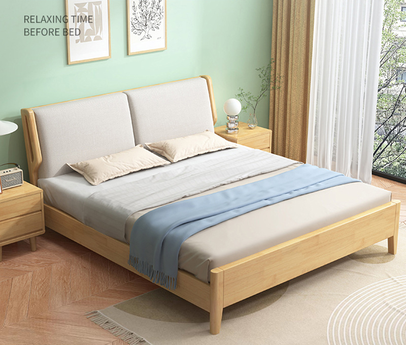 北歐風(fēng)實木床，簡約設(shè)計與實用儲物的完美結(jié)合