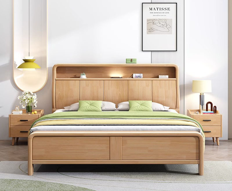 北歐風(fēng)實木床，點亮你的溫馨生活！