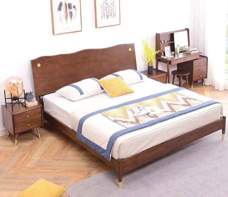 全實木床現(xiàn)代簡約 1.8 米/1.5 橡木大床北歐輕奢雙人床