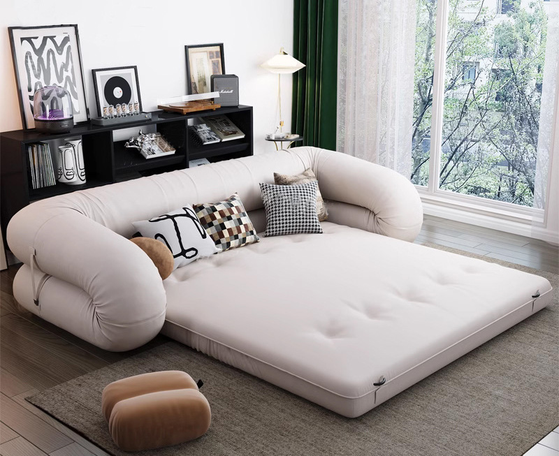 簡約家具 多功能折疊雙三人沙發(fā)床 羊羔絨榻榻米沙發(fā)