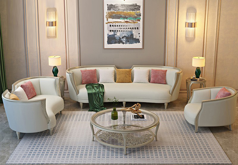 美式輕奢實木真皮沙發(fā) 現(xiàn)代簡約大小戶型123組合真皮沙發(fā)