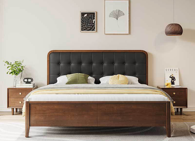 北歐家具 實木床 現(xiàn)代簡約主臥輕奢白色床