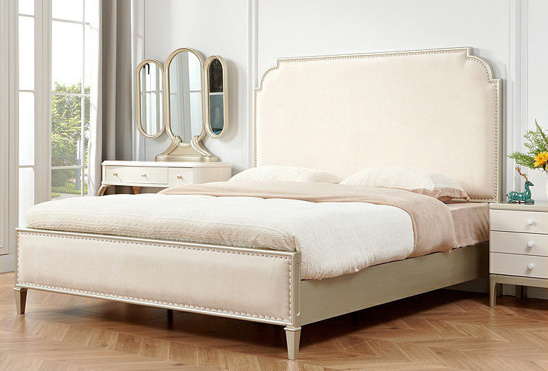 美式家具 現(xiàn)代簡約輕奢實木床輕 美式公主床軟包婚床