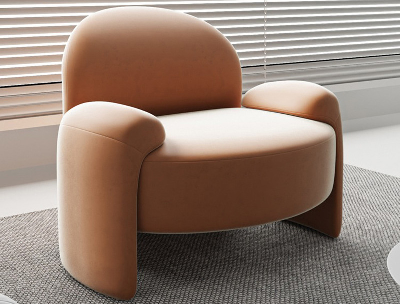 侘寂風(fēng)單人沙發(fā)椅 懶人休閑椅網(wǎng)紅奶油 北歐現(xiàn)代簡約可愛